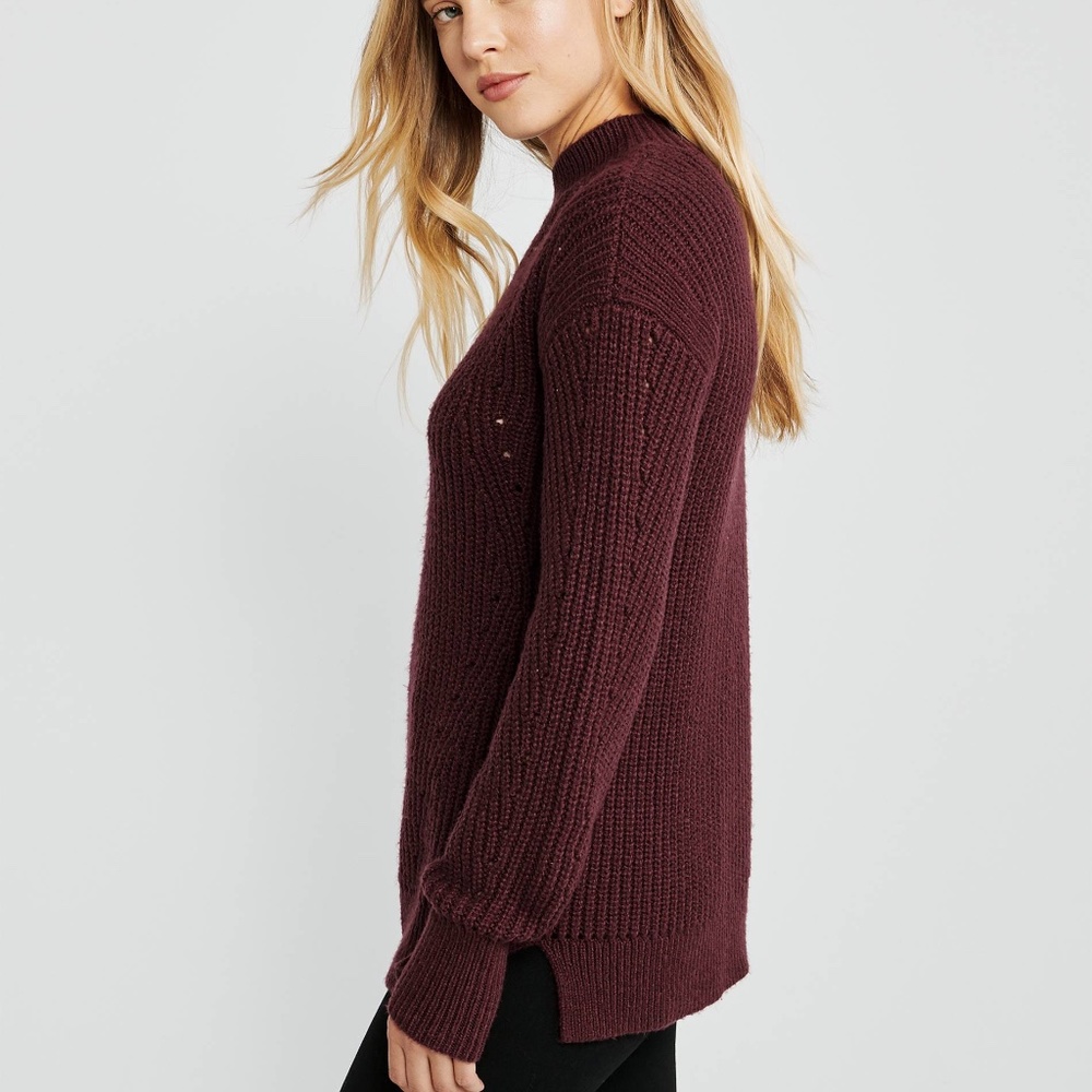 NWT Abercrombie&Fitch Shaker Stitch Mockneck Swter